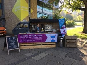 Guerrilla Marketing Coffee Van Promotion for Student Acquisition University of Law