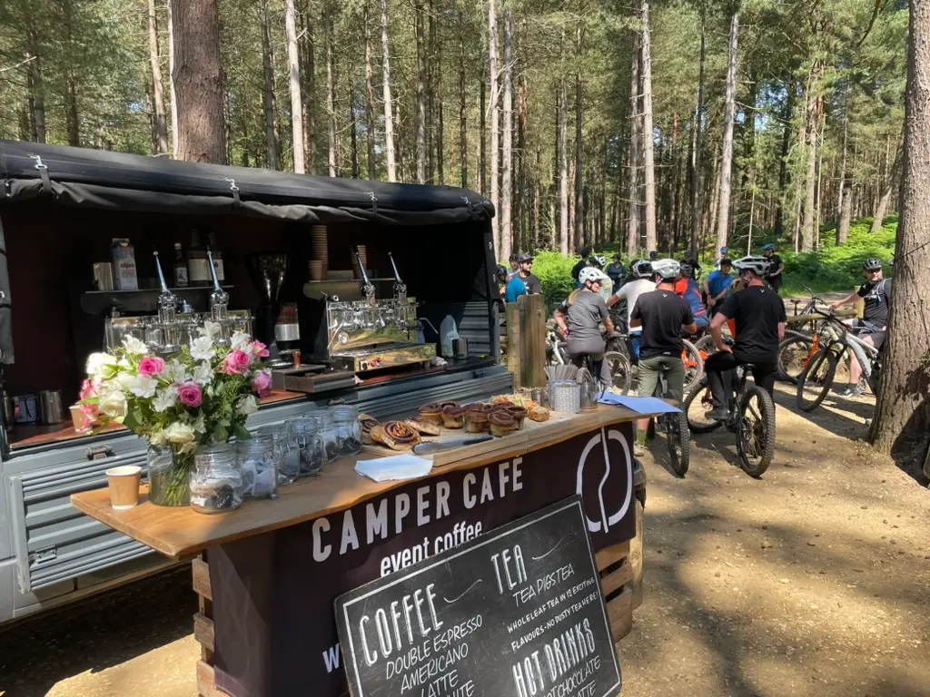 Event coffee van hire at Swinley Forest, Berkshire for Whyte Bikes